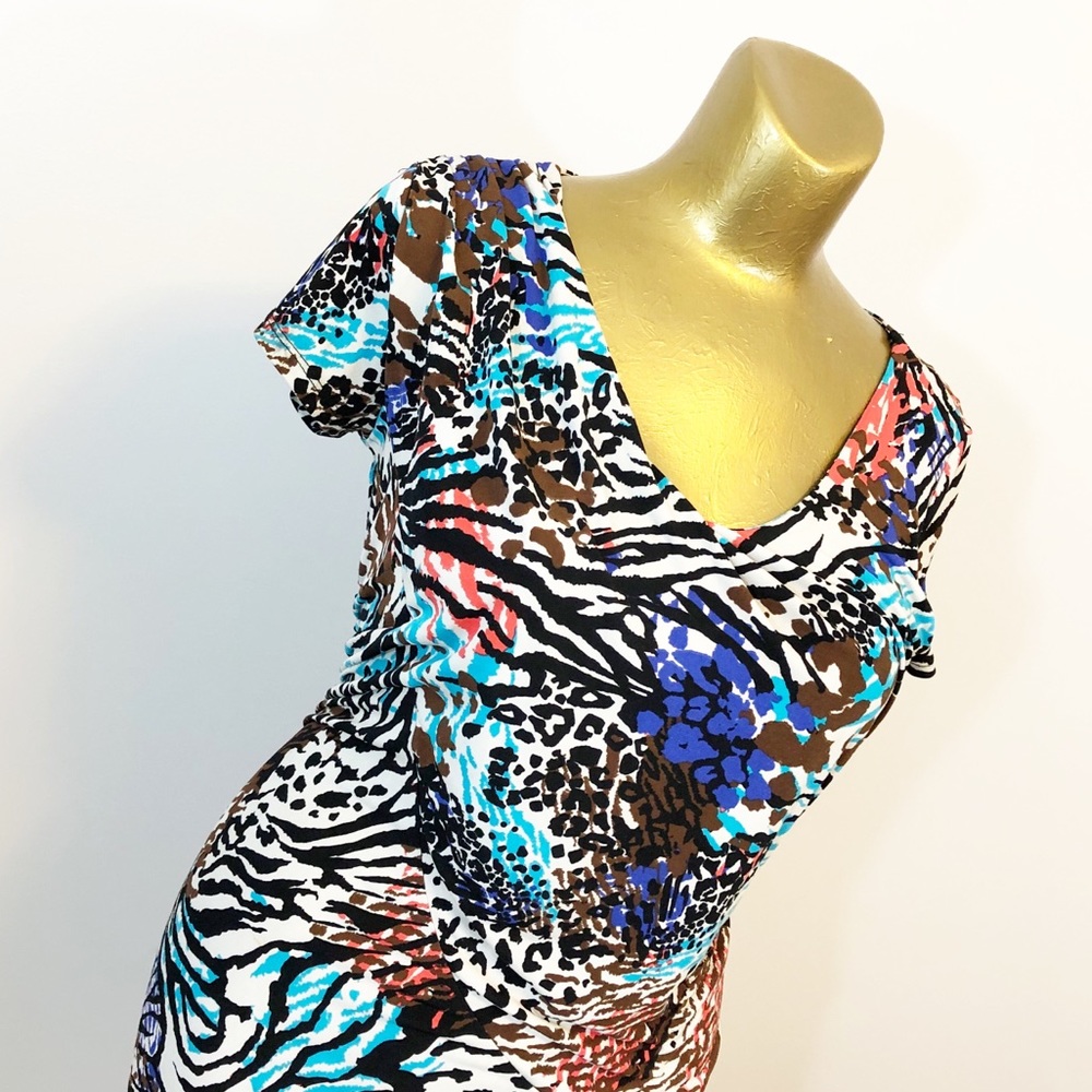 🔴 Asymmetrical Animal Print Dress Tina Knowles S